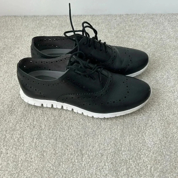 Cole Haan Black and White Sneakers with Perforated Design - Picture 2 of 9